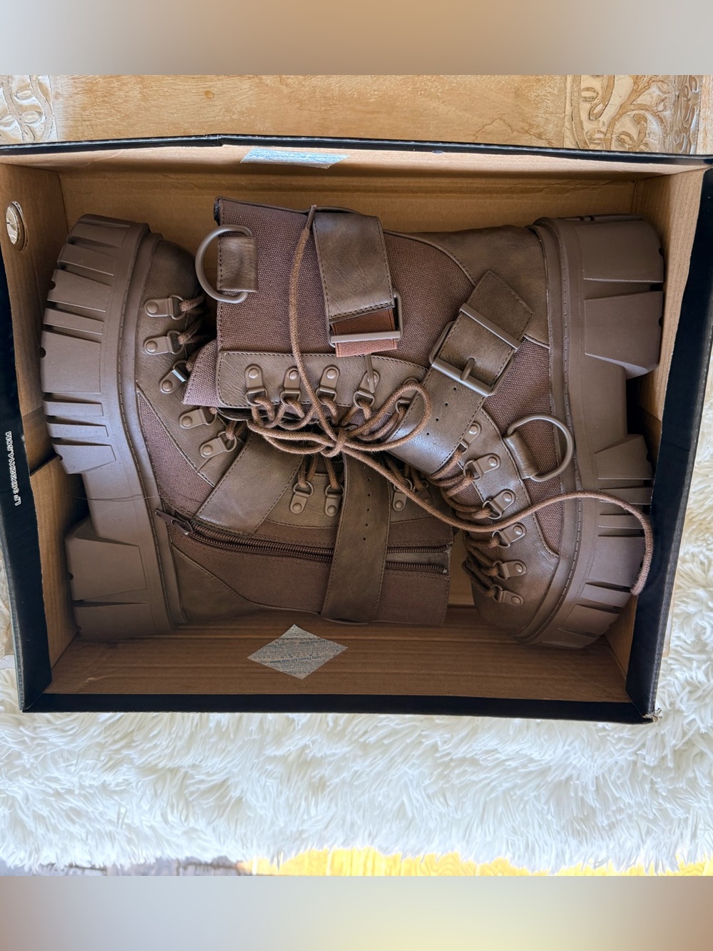 Club Exx/Dollskill Brown Chunky Stylish Combat Boots